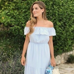 Club Monaco Strapless Light Blue Dress